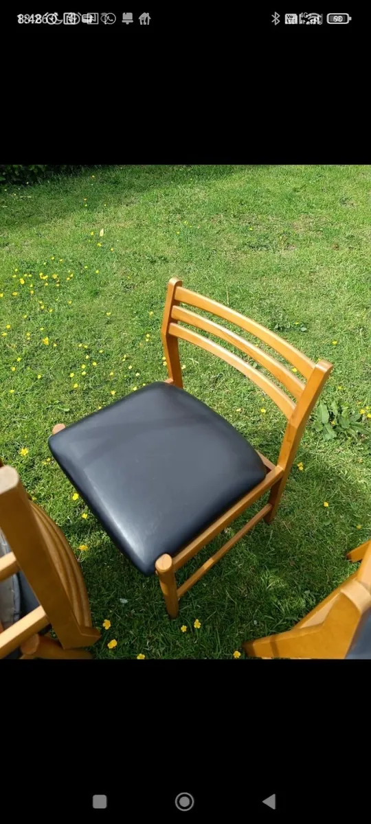 Set of 6 Vintage Wooden Dining Chairs - Image 1