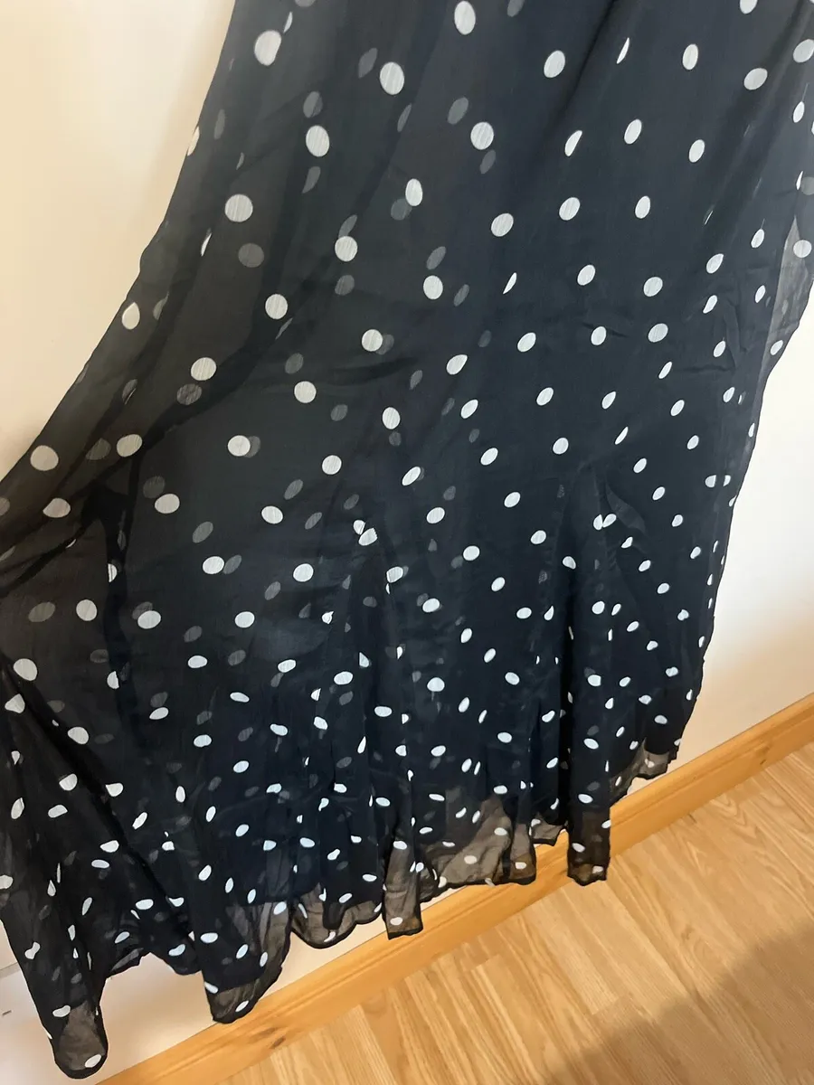 Dressy black and white spotty dress - Image 3