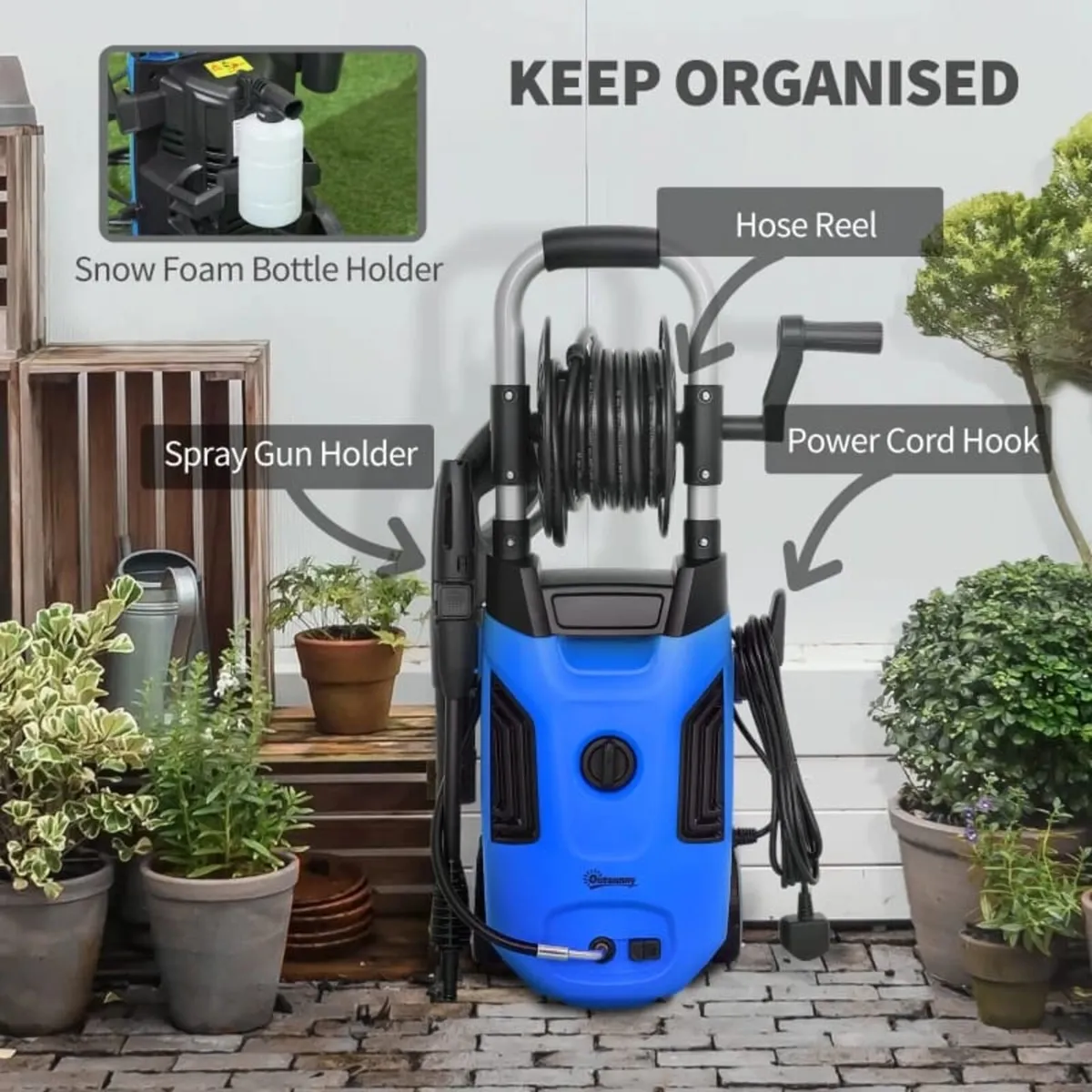 1800W High Pressure Washer, 150 Bar Pressure, 420 - Image 4