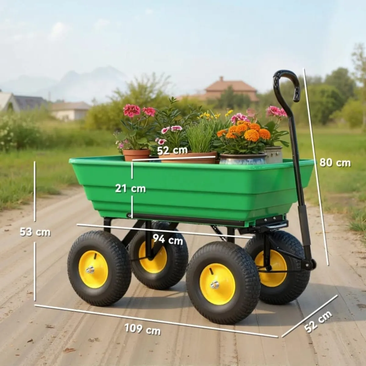 75 Litre Large Garden Cart, Tipping Wheelbarrows H - Image 4