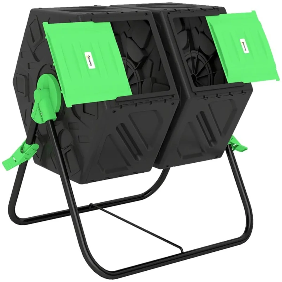 Dual Chamber Garden Compost Bin, 130L Rotating Com - Image 1