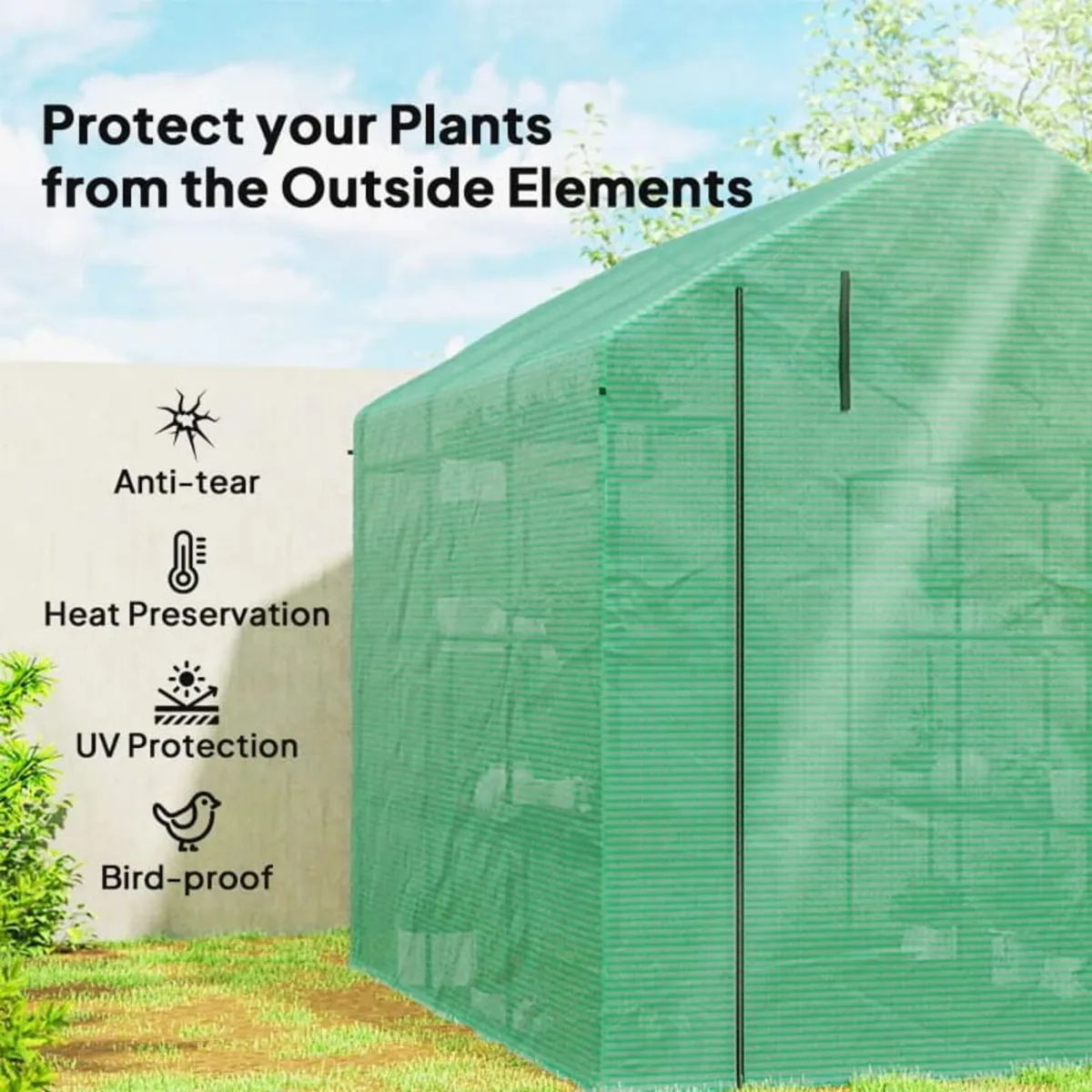 Walk-in Greenhouse, 4 Tier 24 Shelves Portable Gro - Image 4