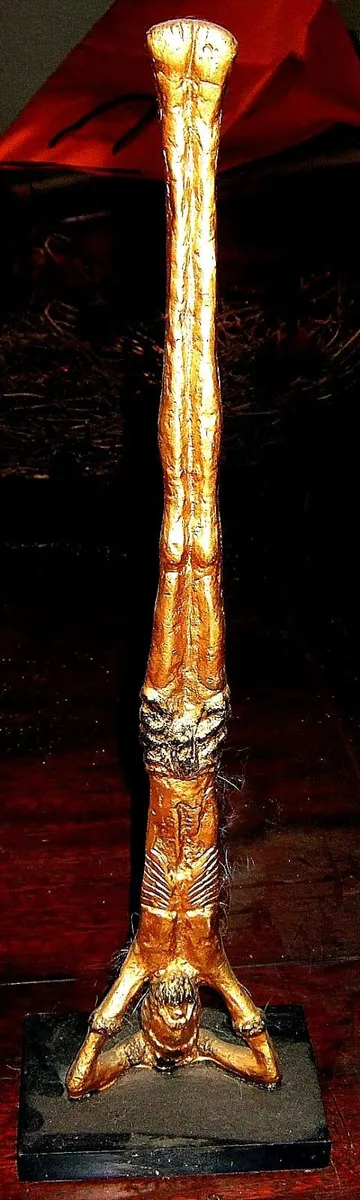 Vintage Gilded Bronze Handstand Acrobat Sculpture - Image 1