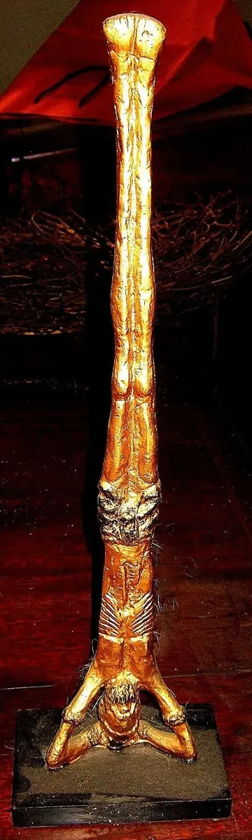 Vintage Gilded Bronze Handstand Acrobat Sculpture - Image 3