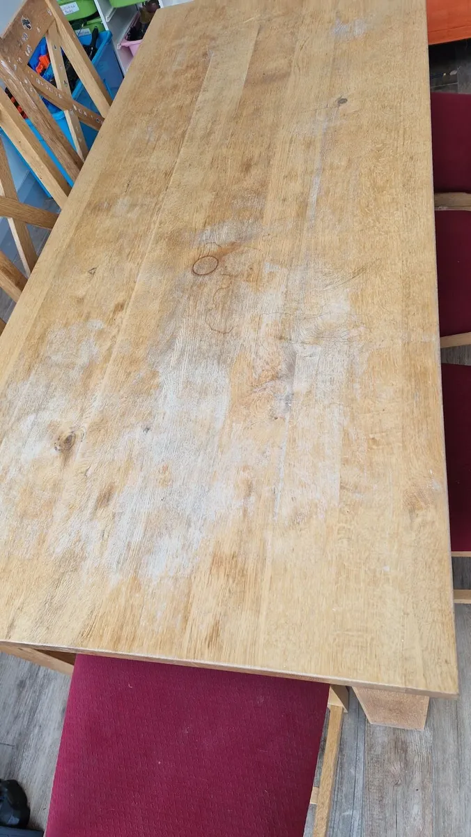 Solid Oak table and 8 chairs - Image 3