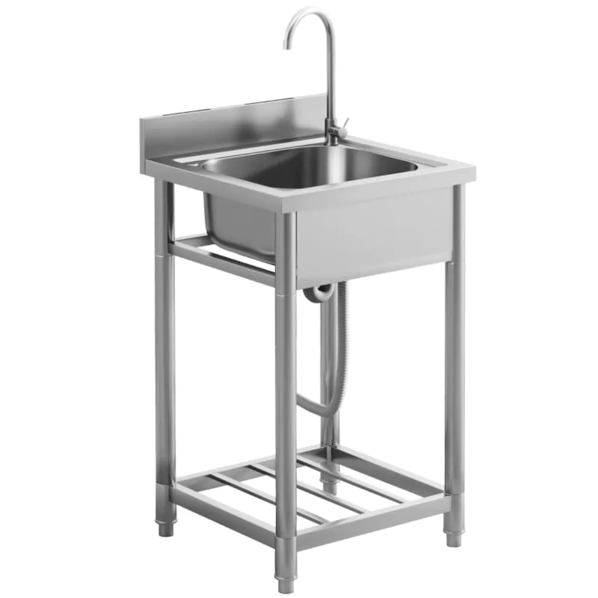 Outdoor Utility Sink, Free Standing Single Bowl Ki - Image 1