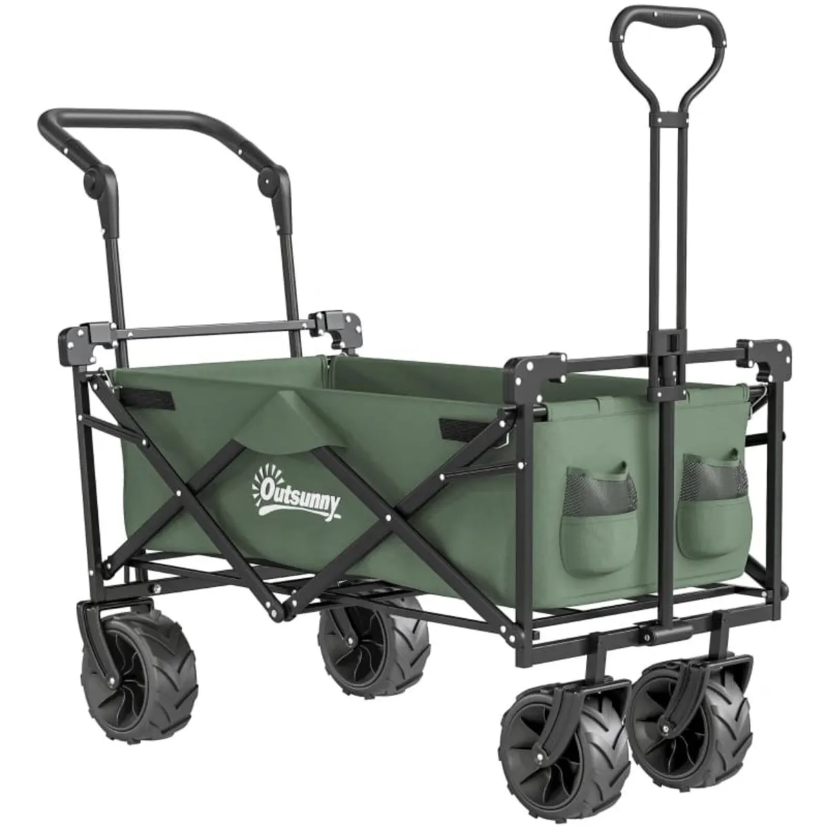 Folding Trolley Cart Storage Wagon Beach Trailer 4 - Image 1