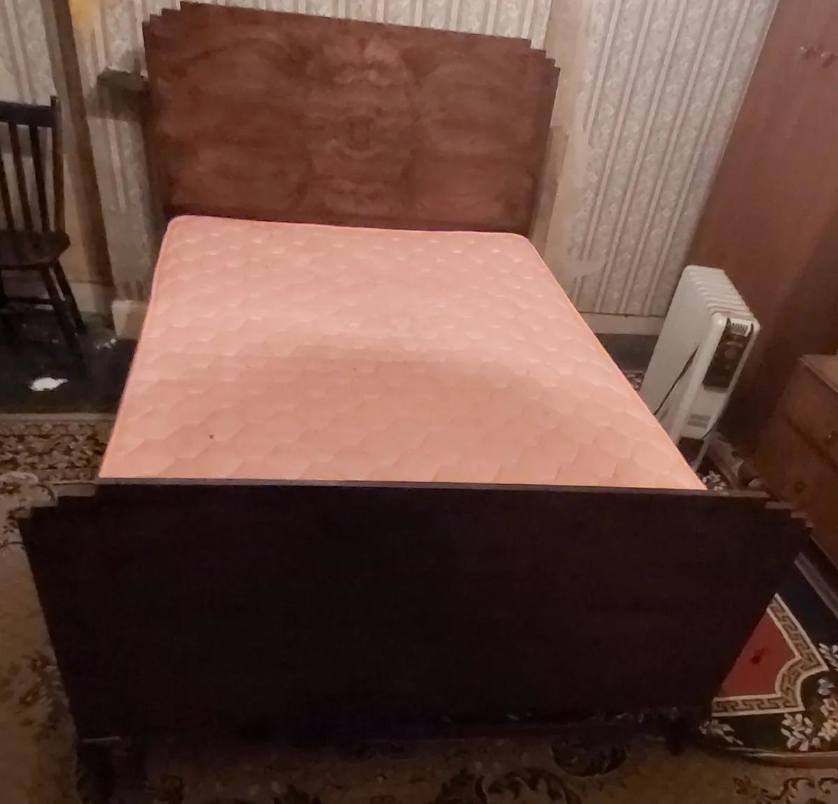 A Wooden Metal Double Bed - Image 1