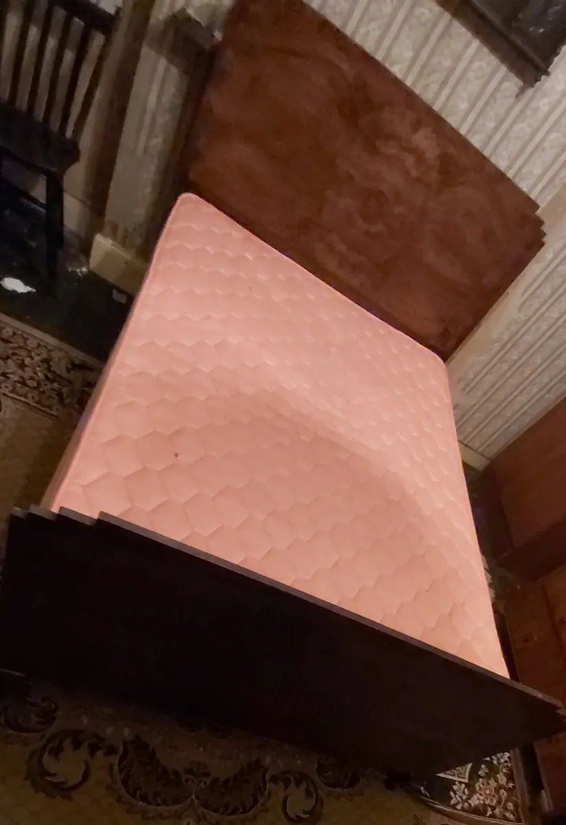 A Wooden Metal Double Bed - Image 2