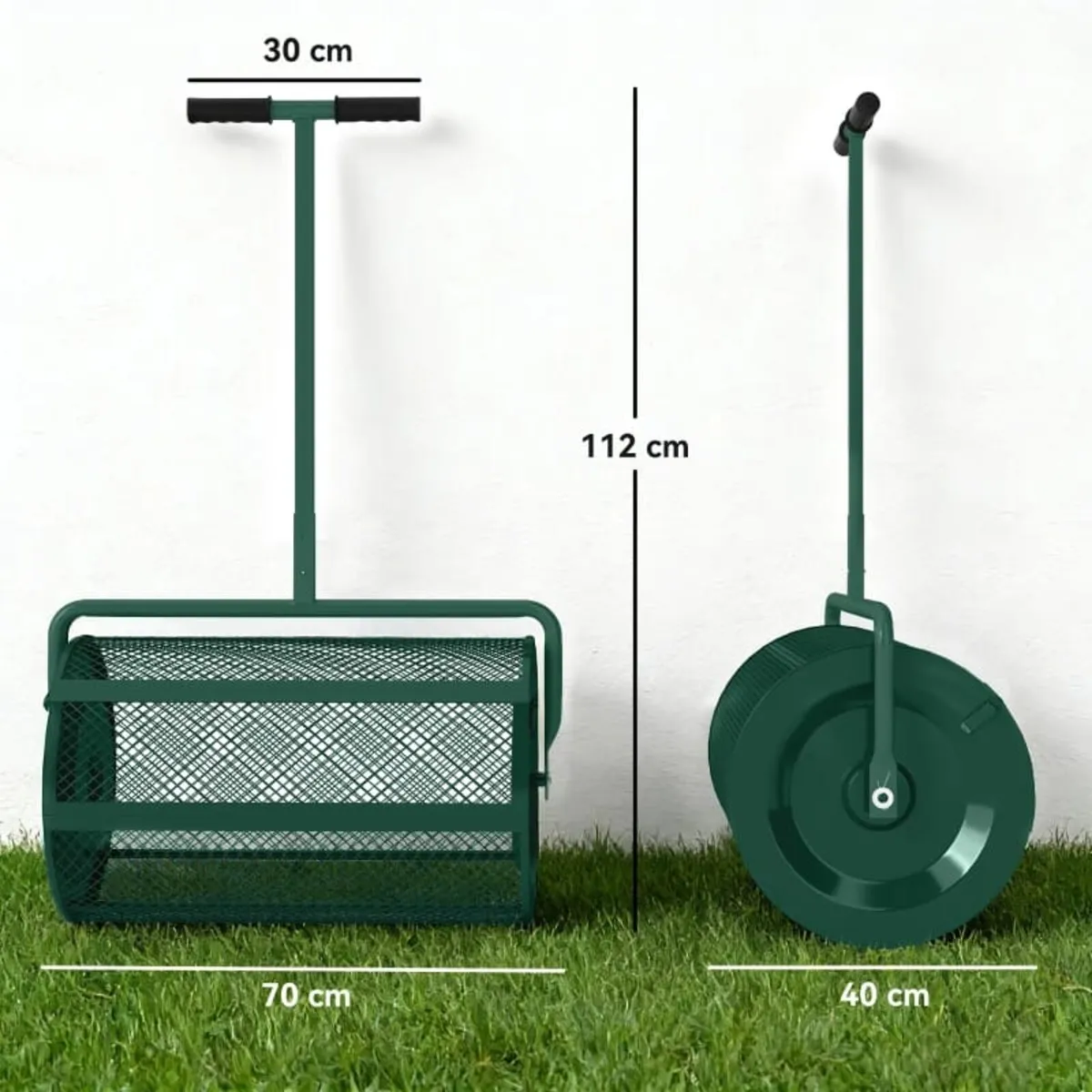 Compost Spreader, 24" Peat Moss Spreader with Heig - Image 3