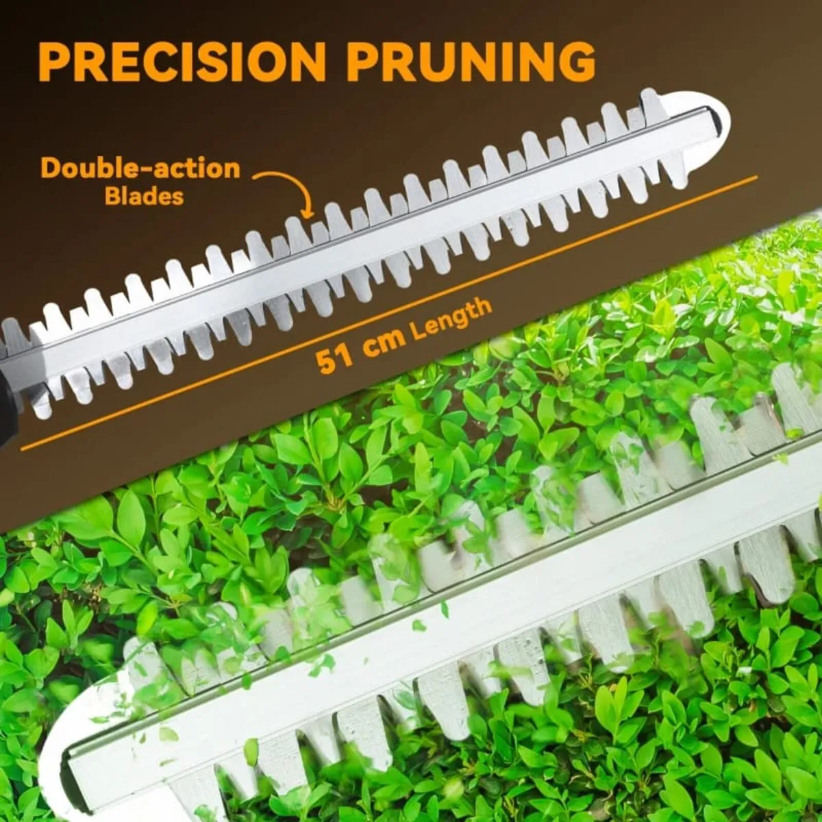 20" Cordless Hedge Trimmer, 18V Electric Hedge Cut - Image 4