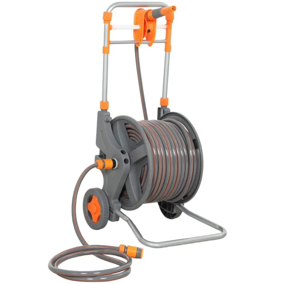 Hose Reel Cart with Wheels, 45+2m Garden Hose Reel - Image 1