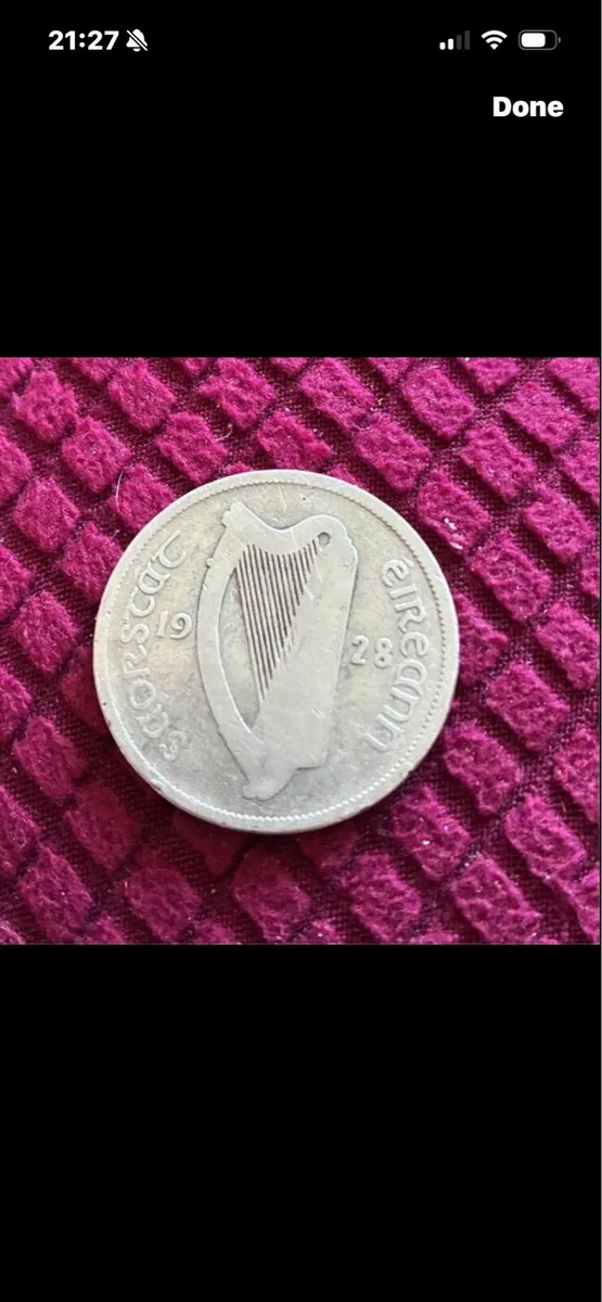 Very Rare 1928 Leath Coroin (half crown) - Image 1