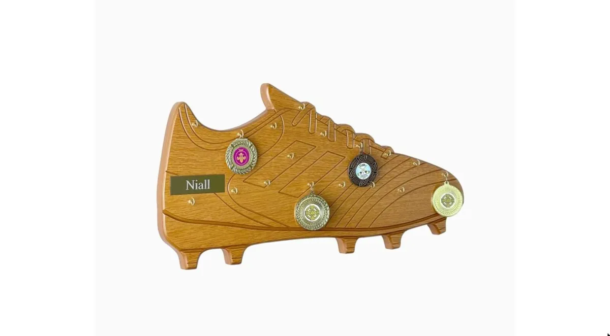 Football Boot Medal Display - FREE Engraving