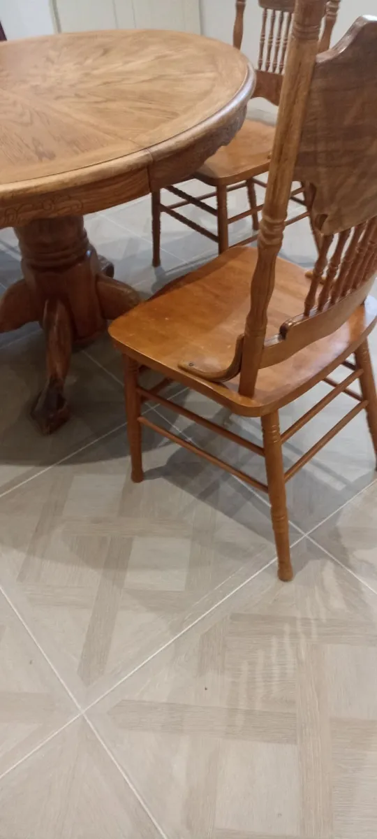 Solid OakTable and 4 Chairs - Image 2