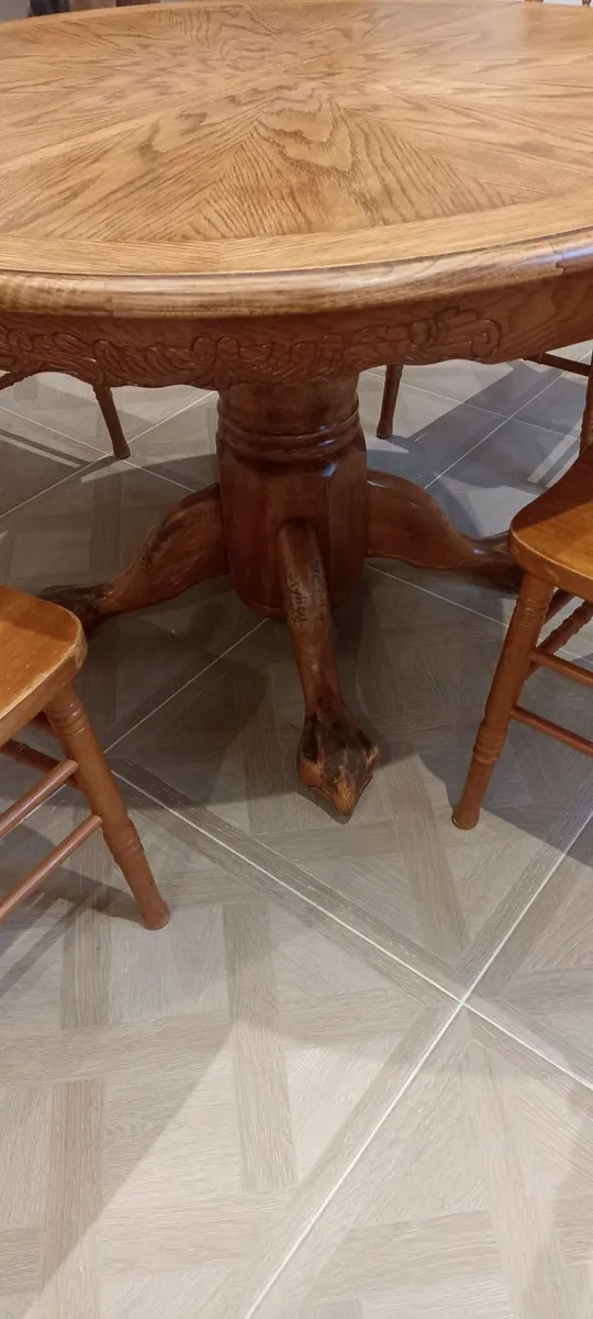 Solid OakTable and 4 Chairs - Image 3