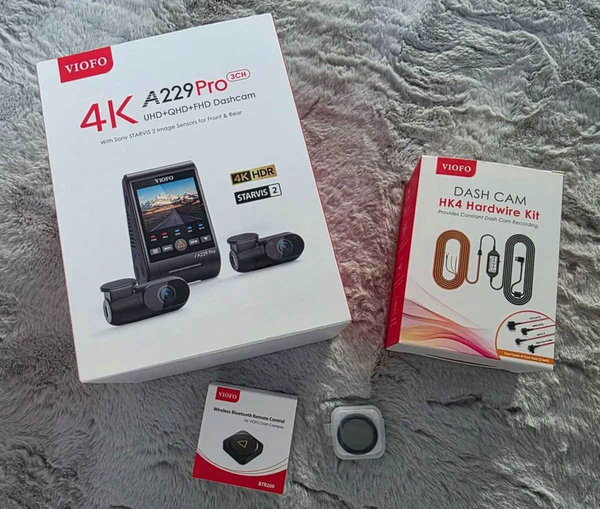 VIOFO A229Pro 3CH 4K Dash Cam + HK4 + BTR200 + CPL