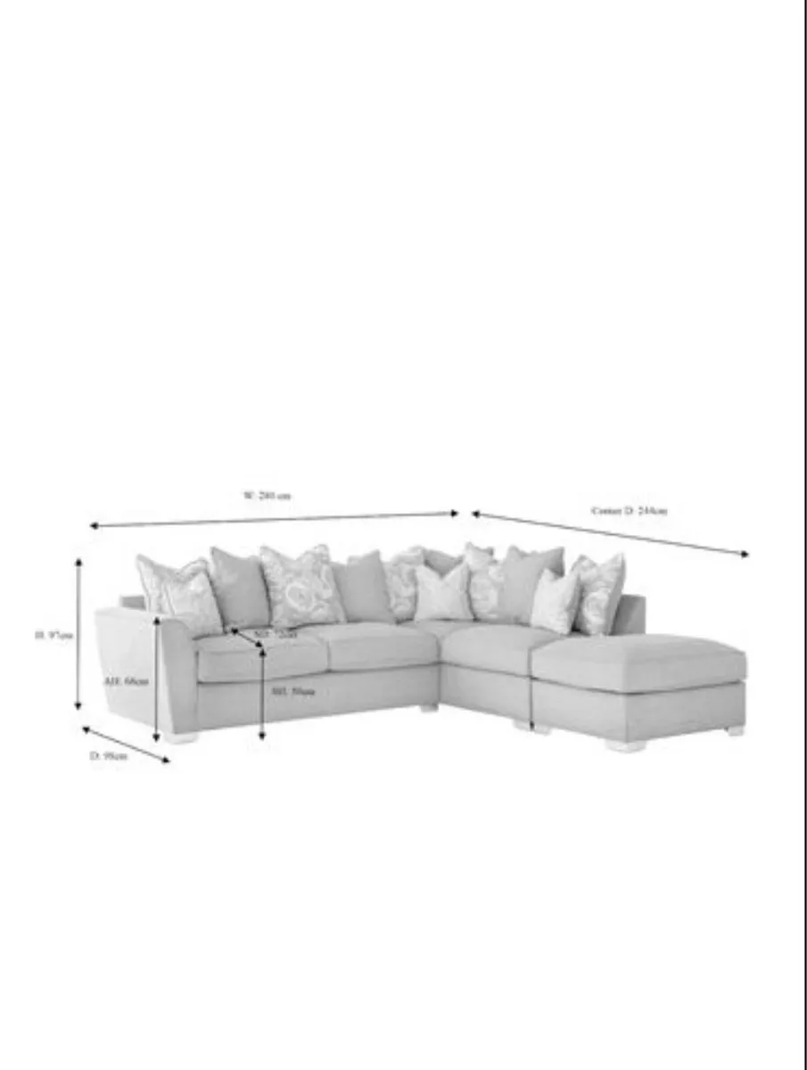 Harvey Norman l shaped grey corner sofa &footsto - Image 4