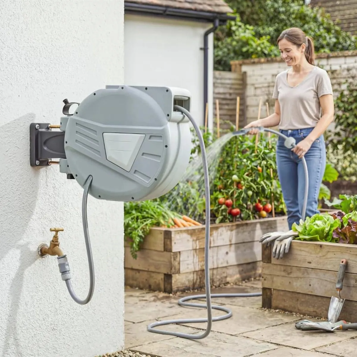 Wall-Mounted Hose Reel 20+1.6m x Ø 15mm, Automatic - Image 3