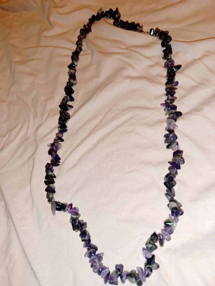 Long natural Amethyst necklace