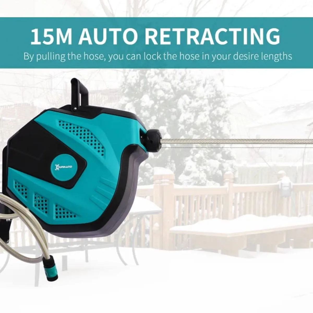 15m Garden Hose Reel Wall Mounted Auto Rewind with - Image 3
