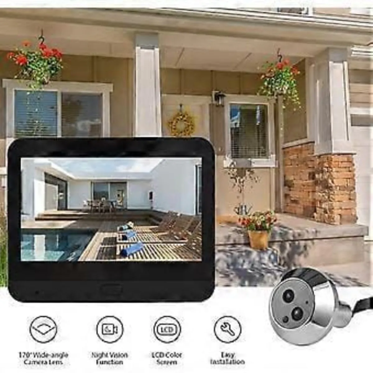Smart video doorbell camera, WiFi 4.3-inch Screen. - Image 1