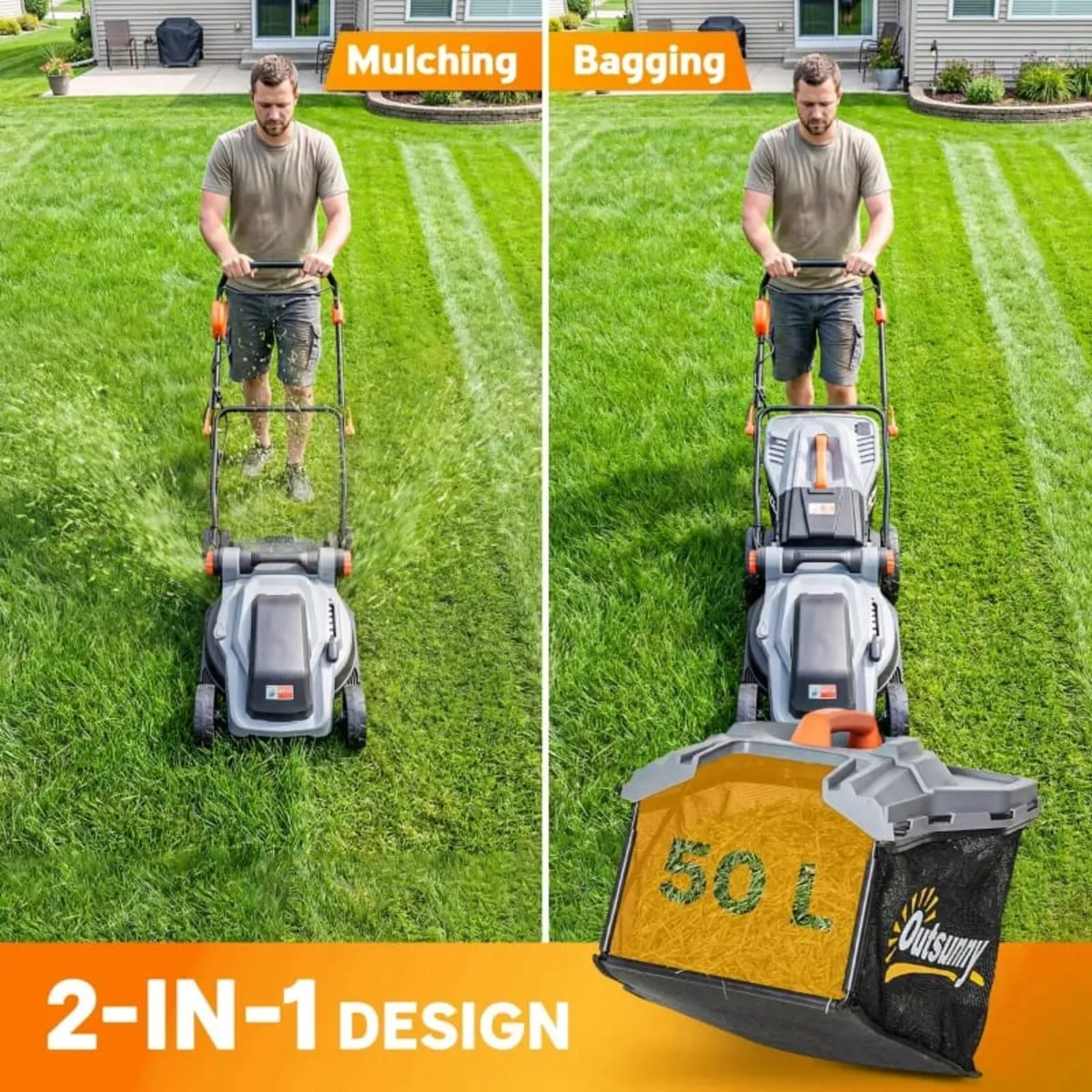 1800W Electric Lawnmower with 40cm Cutting Width, - Image 3