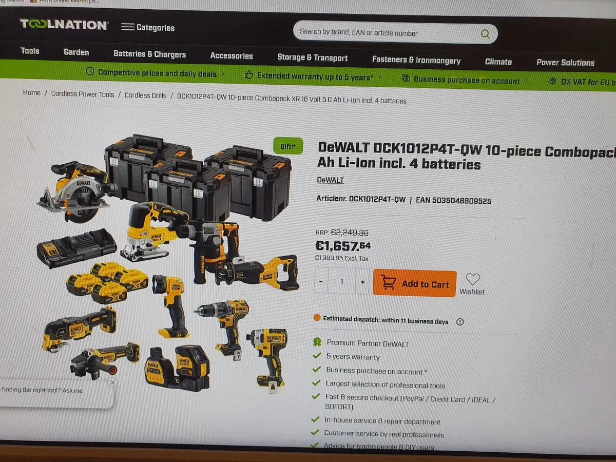 DeWalt XR Cross Line Green Beam Laser - Image 3