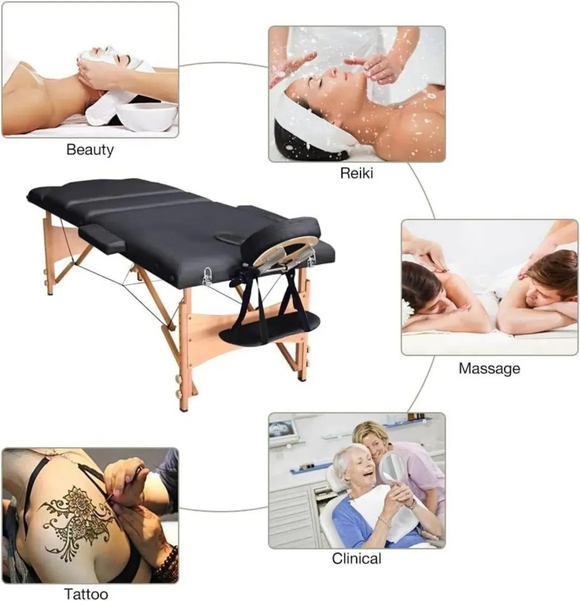 Massage Bed 3 Section Professional Therapy Bed - Image 4