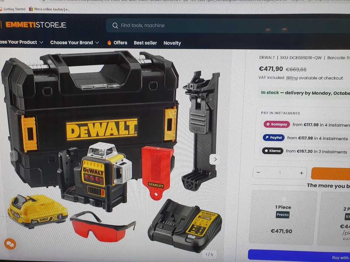 Dewalt DCE08911R 12V Cross Line Laser Kit - Image 2
