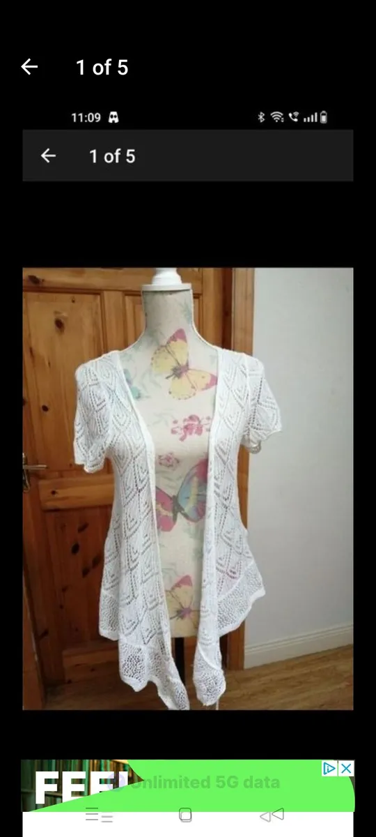 A. Wear white 100% cotton wrap over cardigan. Worn - Image 1