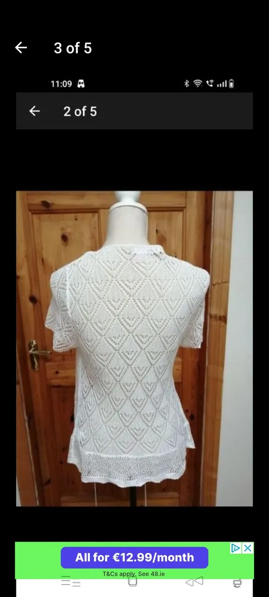 A. Wear white 100% cotton wrap over cardigan. Worn - Image 3