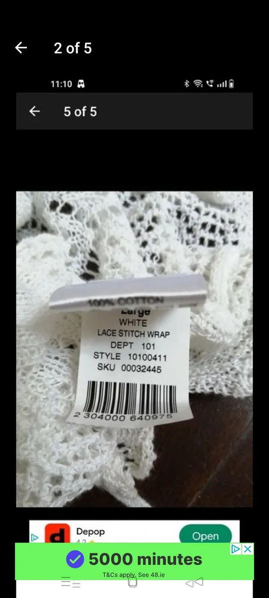 A. Wear white 100% cotton wrap over cardigan. Worn - Image 4
