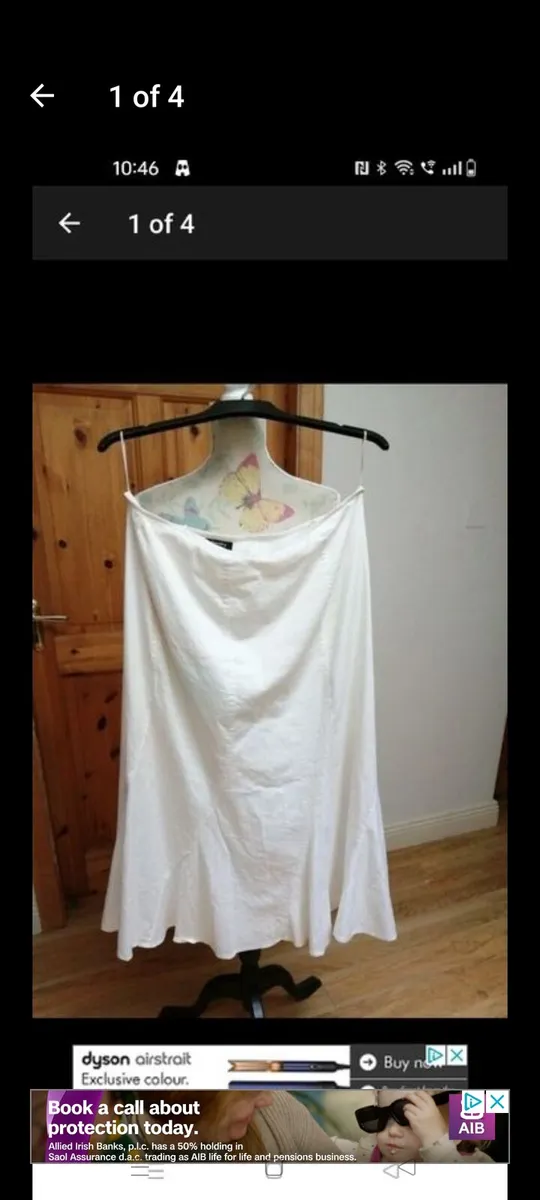 Betty Barclay white fully lined skirt, with side z - Image 1