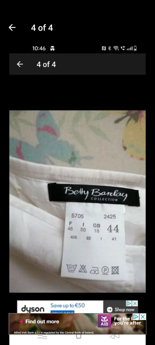 Betty Barclay white fully lined skirt, with side z - Image 4