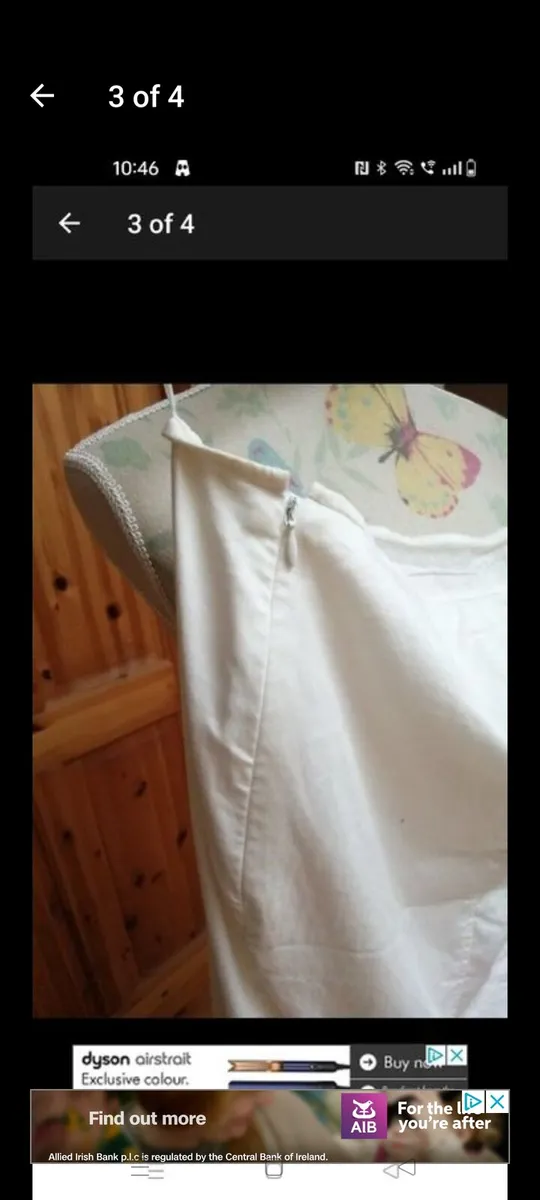 Betty Barclay white fully lined skirt, with side z - Image 3