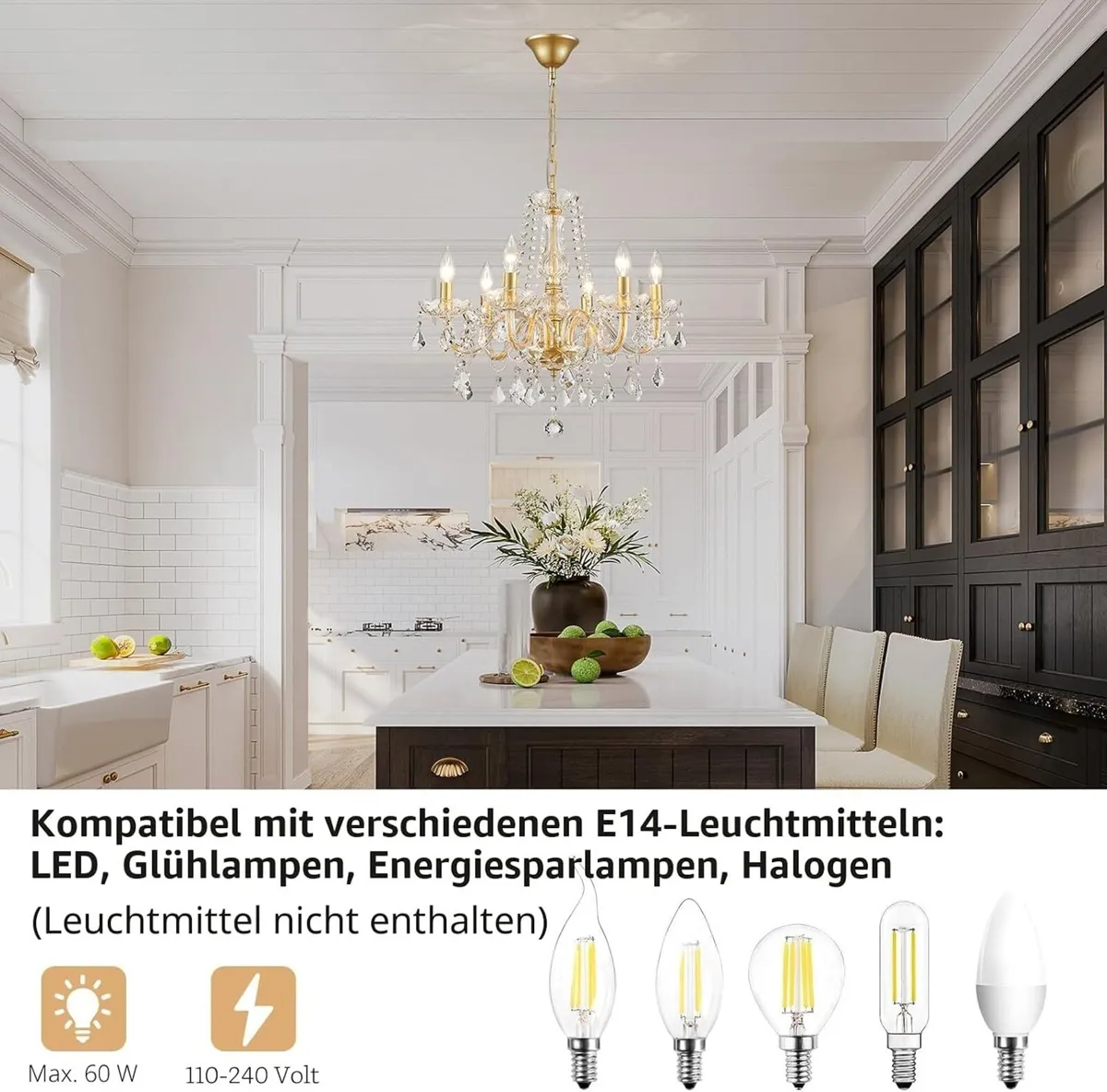 Chandelier Modern K9 Crystal 10 Bulb Light - Image 2
