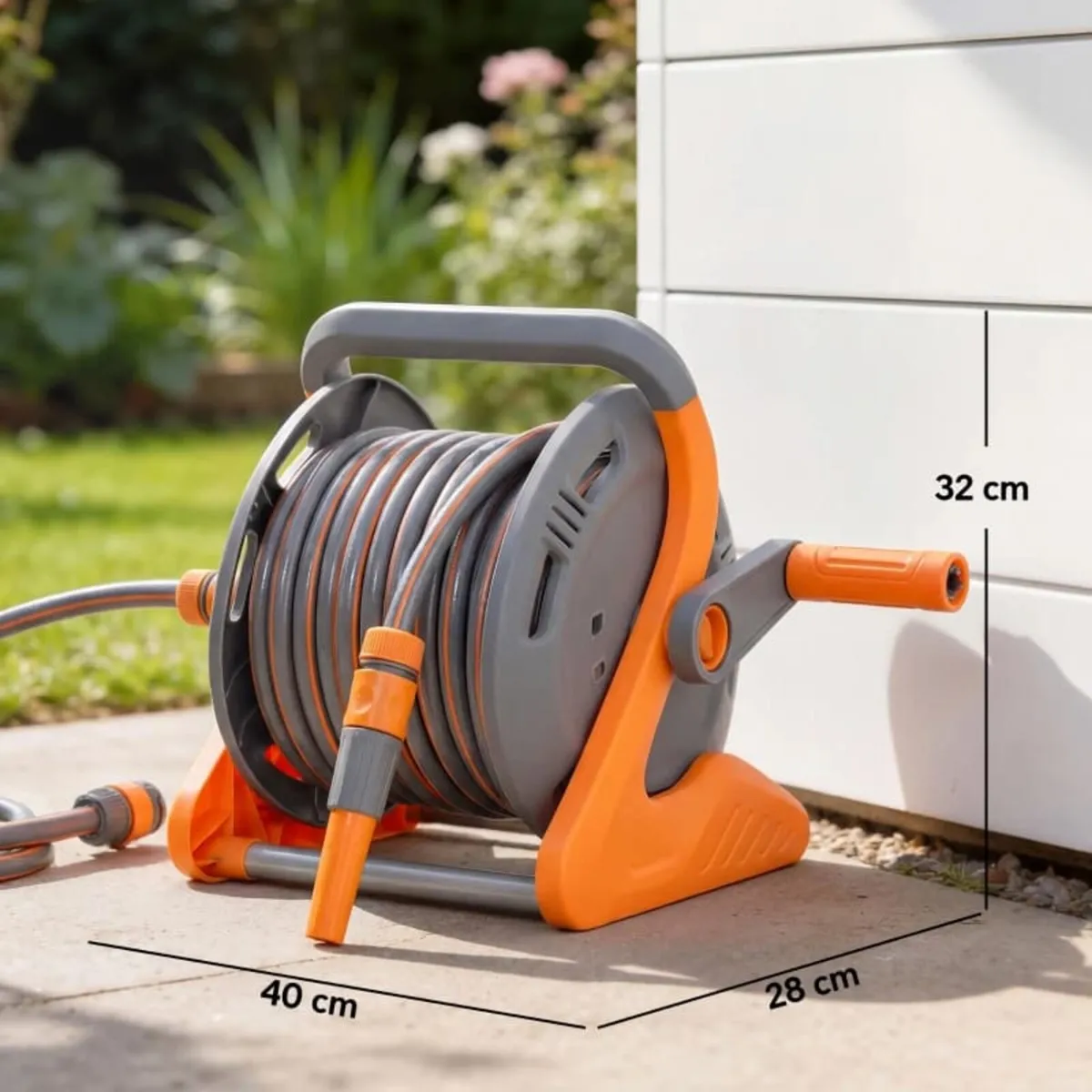 Portable Garden Hose Reel, 20+2 m Wall Mounted Hos - Image 4