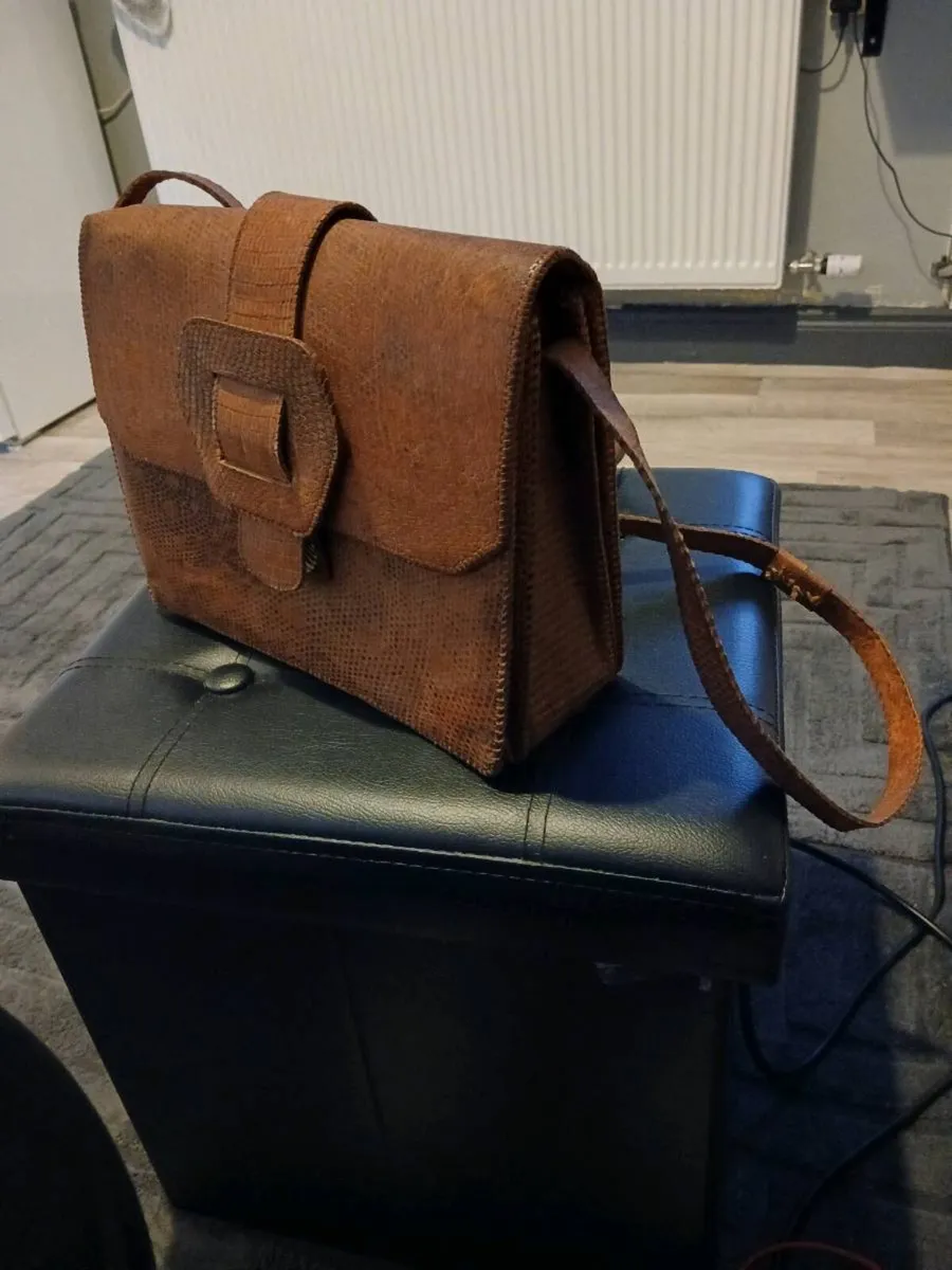 Rare genuine lizard skin leather three peice bag - Image 2