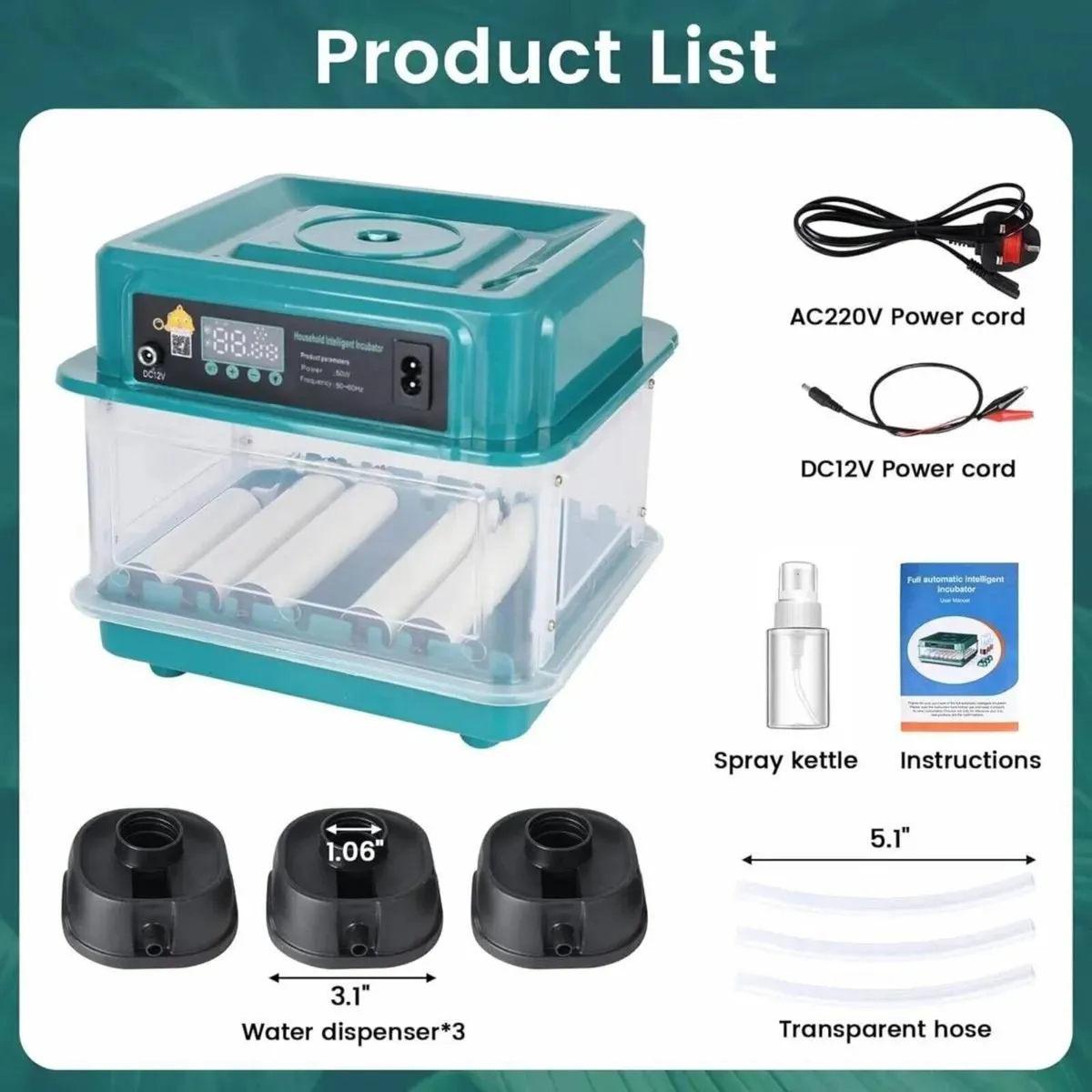 Automatic 20 Egg Incubator with Egg Turner - Image 3