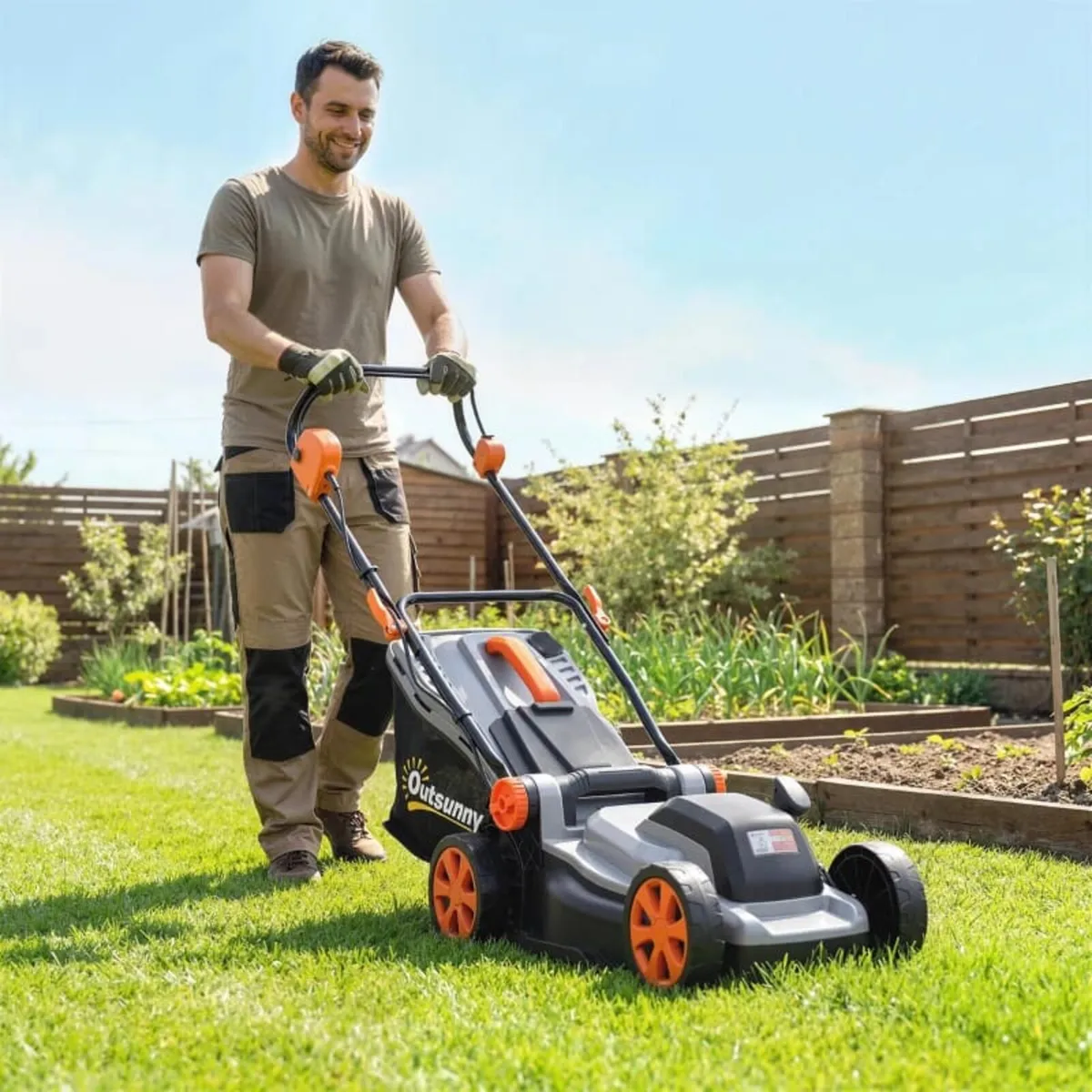 18V Cordless Lawnmower with 2 x 4Ah Batteries, Bat - Image 2