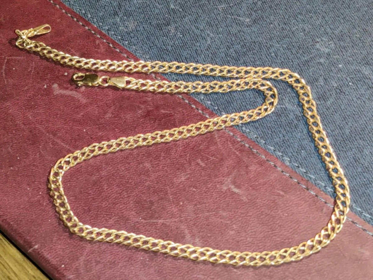 RARE, DOUBLE LINK, 9CT Gold 5.86g 18"New Chain ! - Image 1