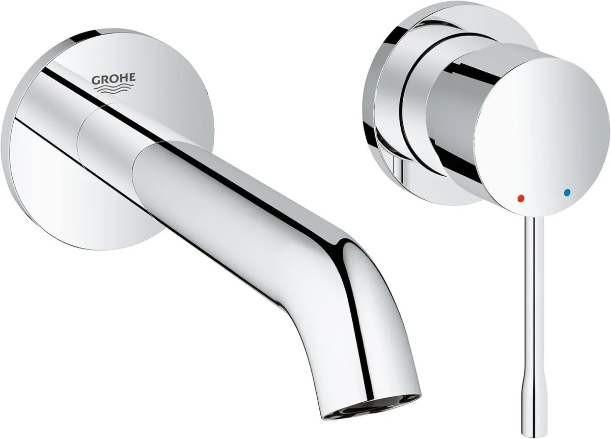 Essence Wall Mounted 2 Hole Basin Mixer Tap - Image 1