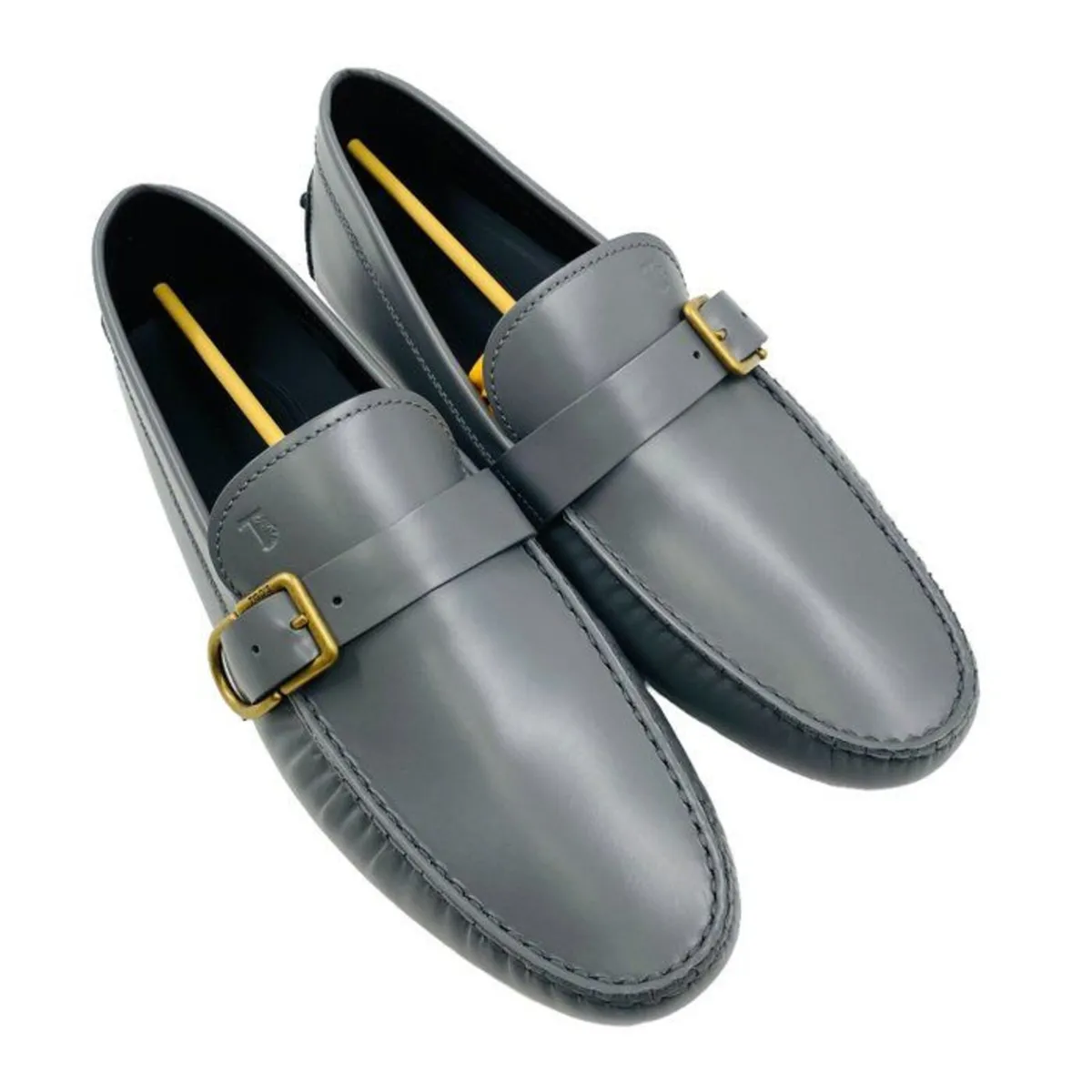 Tod's Men Grey Leather Loafers - Image 2
