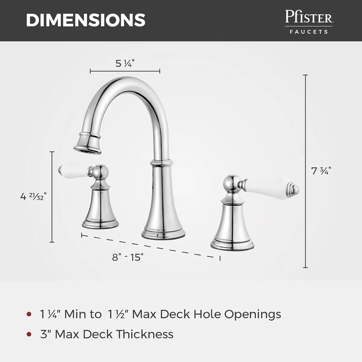 Bathroom Sink Faucet 8-Inch Widespread 2-Handle - Image 3