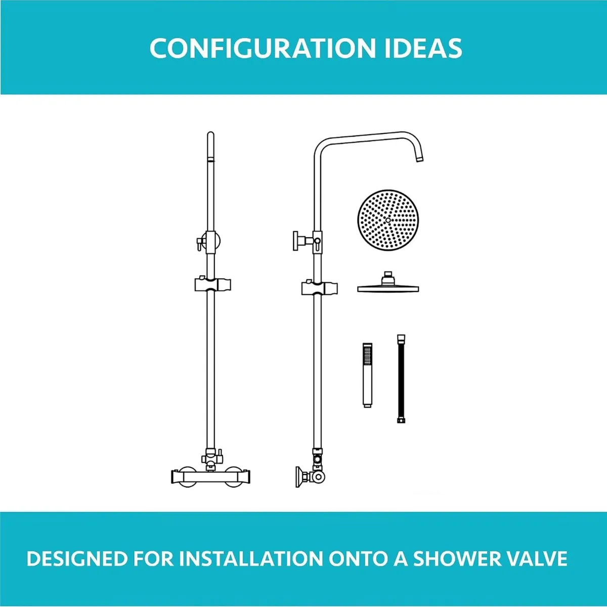 Carre G03 Shower Adjustable Rigid Riser Rail - Image 4