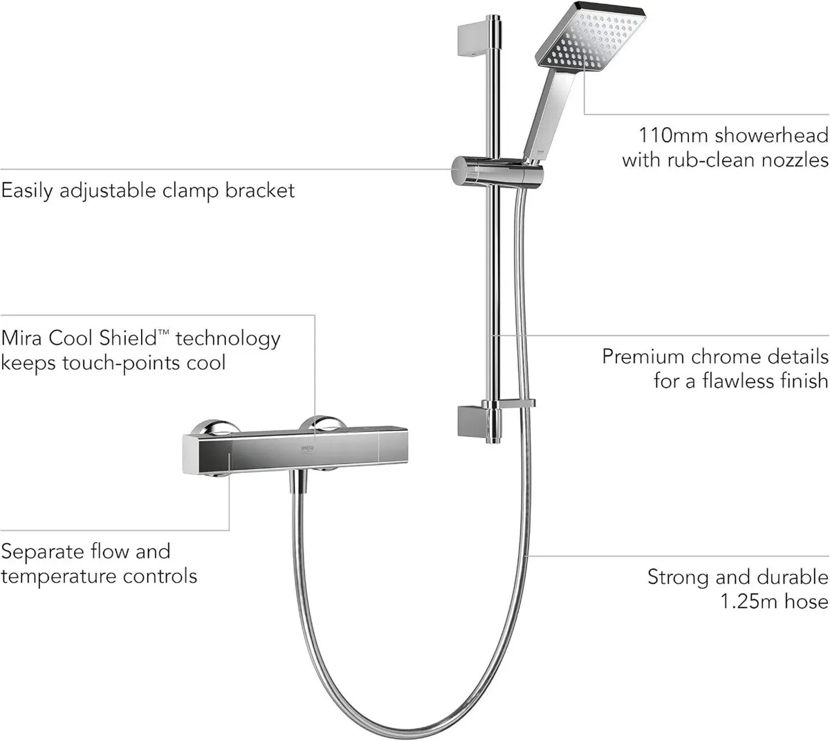 Showers Honesty Mixer Shower Ev Square Bar Valve - Image 2