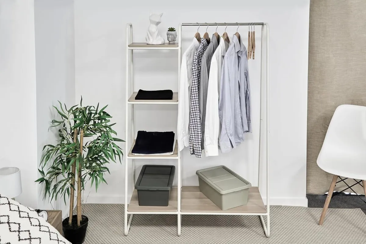 Bedroom Storage Metal Clothes Rack Wardrobe - Image 2