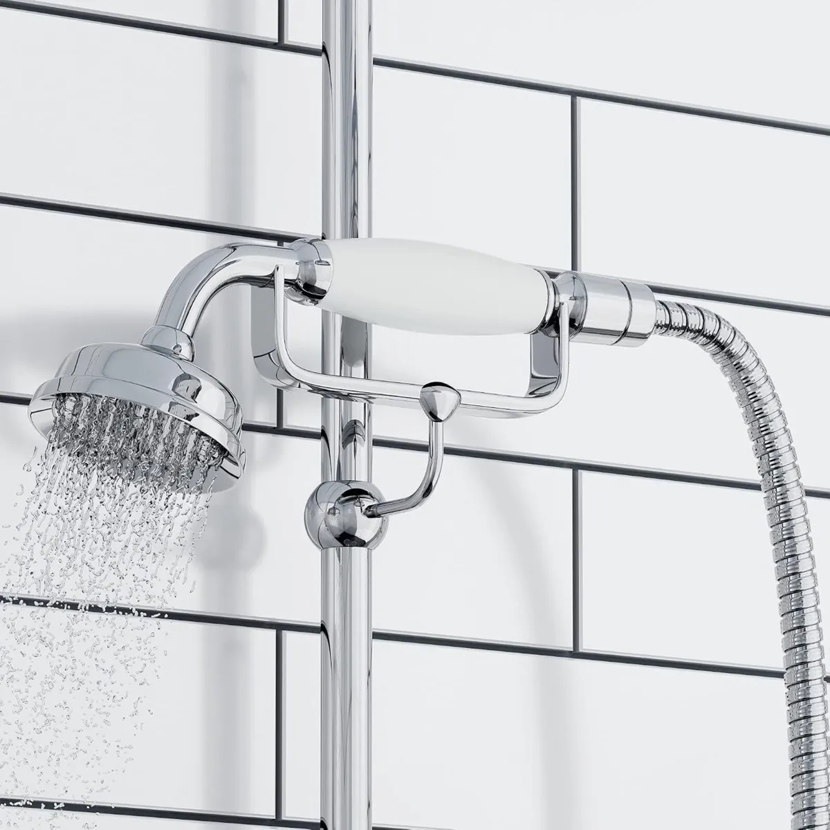 Downton Thermostatic 2 Outlet Shower System - Image 4