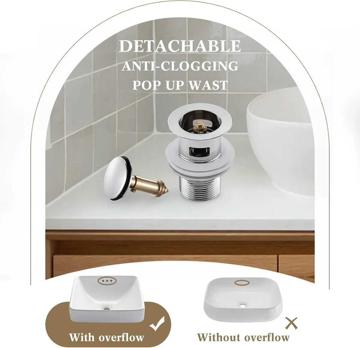 Basin Taps with Waste and Waterfall Bath Mixer - Image 4